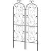 imageVEVOR Garden Trellis for Climbing Plants 60 x 15 in 2 Packs Rustproof Metal Garden Flower Trellis Outdoor Climbing Rose Trellis Cucumbers Support Decorative Clematis Trellis for Courtyards Lawns60H x 15W