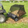 imageVEVOR Tow Behind Lawn Sweeper 48 in Pull Behind Yard Sweeper 26 cu ft Hopper Bag Capacity Leaf ampamp Grass Collector with Dumping Rope Adjustable Sweeping Height Garden Sweepers for Lawn Farm