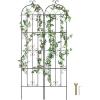 imageVEVOR Garden Trellis for Climbing Plants 60 x 15 in 2 Packs Rustproof Metal Garden Flower Trellis Outdoor Climbing Rose Trellis Cucumbers Support Decorative Clematis Trellis for Courtyards Lawns87H x 20W