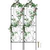 imageVEVOR Garden Trellis for Climbing Plants 60 x 15 in 2 Packs Rustproof Metal Garden Flower Trellis Outdoor Climbing Rose Trellis Cucumbers Support Decorative Clematis Trellis for Courtyards Lawns60H x 15W