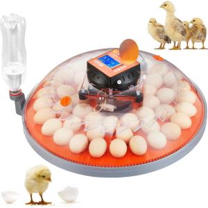 imageVEVOR 24 Egg Incubator Incubators for Hatching Eggs 360 Automatic Egg Turner with Temperature and Humidity Display 24 Eggs Poultry Hatcher with ABS Transparent Shell for Chicken Duck Quail48 Eggs Incubator