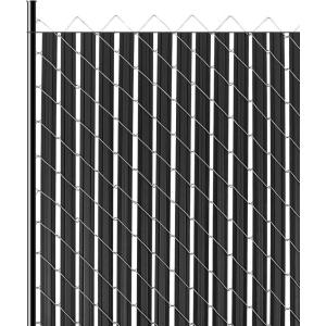 imageVEVOR Bottom Locking Privacy Slats SingleWall Vertical BottomLocking Slats for ChainLink Fence HighDensity HDPE Chain Link Slats Ideally Fit 4 High Fence for Garden Farm Sports FieldGreenBlack