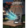 imageVEVOR 10400mAh Solar fan Camping Fan with Solar Panel ampamp LED Lantern 7W 8 Inch Portable Rechargeable Battery Powered for Outside 4Speed and Quiet Operated for Picnic Barbecue Fishing TravelFoldable Solar Panel Fan 4W