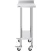 imageVEVOR 24 x 30 x 40 Inch Stainless Steel Work Table Commercial Food Prep Worktable with Casters Heavy Duty Prep Worktable Metal Work Table with Adjustable Height for Restaurant Home and HotelWith Backsplash  Wheels
