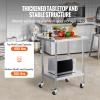 imageVEVOR 24 x 30 x 40 Inch Stainless Steel Work Table Commercial Food Prep Worktable with Casters Heavy Duty Prep Worktable Metal Work Table with Adjustable Height for Restaurant Home and HotelWith Backsplash  Wheels
