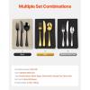 imageVEVOR 30Piece Silverware Set FoodGrade Stainless Steel Flatware Utensils Mirror Finished Cutlery Set Dishwasher Safe Eating Tableware for Kitchen Home Service for 6 Include Knife Fork SpoonStainless Steel
