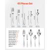 imageVEVOR 30Piece Silverware Set FoodGrade Stainless Steel Flatware Utensils Mirror Finished Cutlery Set Dishwasher Safe Eating Tableware for Kitchen Home Service for 6 Include Knife Fork SpoonSilver