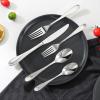 imageVEVOR 30Piece Silverware Set FoodGrade Stainless Steel Flatware Utensils Mirror Finished Cutlery Set Dishwasher Safe Eating Tableware for Kitchen Home Service for 6 Include Knife Fork SpoonSilver