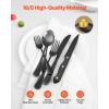 imageVEVOR 30Piece Silverware Set FoodGrade Stainless Steel Flatware Utensils Mirror Finished Cutlery Set Dishwasher Safe Eating Tableware for Kitchen Home Service for 6 Include Knife Fork SpoonBlack