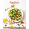 imageVEVOR 30Piece Silverware Set FoodGrade Stainless Steel Flatware Utensils Mirror Finished Cutlery Set Dishwasher Safe Eating Tableware for Kitchen Home Service for 6 Include Knife Fork SpoonGold