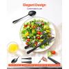 imageVEVOR 30Piece Silverware Set FoodGrade Stainless Steel Flatware Utensils Mirror Finished Cutlery Set Dishwasher Safe Eating Tableware for Kitchen Home Service for 6 Include Knife Fork SpoonBlack