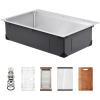 imageVEVOR 30quot Recessed Kitchen Sink Workstation 9quot Deep Top Mount Single Bowl Kitchen Sink 304 Stainless Steel Sink with Drain Rack Cutting Board and Rinse Grid for Home RV Bar Black 33INSilver