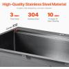 imageVEVOR 30quot Recessed Kitchen Sink Workstation 9quot Deep Top Mount Single Bowl Kitchen Sink 304 Stainless Steel Sink with Drain Rack Cutting Board and Rinse Grid for Home RV Bar Black 33INBlack