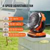 imageVEVOR 9 Camping Fan with LED Light 20000mAh Rechargeable Battery Operated 4Speed with Remote Oscillating 60H Runtime Timer ampamp Sleep Mode Quiet Portable Tent Fan for Bedroom Travel Office40000mAh
