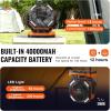 imageVEVOR 9 Camping Fan with LED Light 20000mAh Rechargeable Battery Operated 4Speed with Remote Oscillating 60H Runtime Timer ampamp Sleep Mode Quiet Portable Tent Fan for Bedroom Travel Office40000mAh