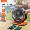 imageVEVOR 9 Camping Fan with LED Light 20000mAh Rechargeable Battery Operated 4Speed with Remote Oscillating 60H Runtime Timer ampamp Sleep Mode Quiet Portable Tent Fan for Bedroom Travel Office40000mAh