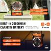 imageVEVOR 9 Camping Fan with LED Light 20000mAh Rechargeable Battery Operated 4Speed with Remote Oscillating 60H Runtime Timer ampamp Sleep Mode Quiet Portable Tent Fan for Bedroom Travel Office20000mAh