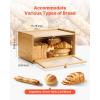 imageVEVOR Bread Box for Kitchen Counter Large Capacity Bamboo Bread Storage Container Farmhouse Wooden Breadbox Organizer for Homemade Bread Storage Holder Bin with Acrylic Wavy Door Panel Natural