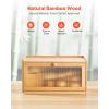 imageVEVOR Bread Box for Kitchen Counter Large Capacity Bamboo Bread Storage Container Farmhouse Wooden Breadbox Organizer for Homemade Bread Storage Holder Bin with Acrylic Wavy Door Panel Natural