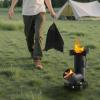 imageVEVOR Camping Rocket Stove Wood Burning Portable Rocket Stove with Carrying Bag for Backpacking Carbon Steel Burn Wood Twigs or Sticks for Outdoor Cooking Backyard Camp Cooking Heating Black
