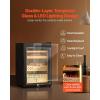 imageVEVOR Cigar Humidor Cabinet Handmade Spanish Cedar Wood Cigar Humidor for 100150 Cigars Glass Cigar Desktop Storage Case with Digital Hygrometer Humidifier Shelves and Handle Great Gift for MenBlack