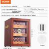 imageVEVOR Cigar Humidor Cabinet Handmade Spanish Cedar Wood Cigar Humidor for 100150 Cigars Glass Cigar Desktop Storage Case with Digital Hygrometer Humidifier Shelves and Handle Great Gift for MenSapele