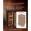 imageVEVOR Cigar Humidor Cabinet Handmade Spanish Cedar Wood Cigar Humidor for 100150 Cigars Glass Cigar Desktop Storage Case with Digital Hygrometer Humidifier Shelves and Handle Great Gift for MenBlack