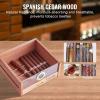 imageVEVOR Cigar Humidor Cabinet Handmade Spanish Cedar Wood Cigar Humidor for 100150 Cigars Glass Cigar Desktop Storage Case with Digital Hygrometer Humidifier Shelves and Handle Great Gift for MenSapele