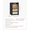 imageVEVOR Cigar Humidor Cabinet Handmade Spanish Cedar Wood Cigar Humidor for 100150 Cigars Glass Cigar Desktop Storage Case with Digital Hygrometer Humidifier Shelves and Handle Great Gift for MenBlack