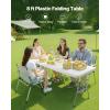 imageVEVOR Folding Table 4 Ft Heavy Duty Portable FoldinHalf Utility Table Indoor Outdoor Plastic Rectangle Table with Adjustable Height and Built in Handle for Party Dining Picnic Camping WhiteWhite