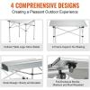 imageVEVOR Folding Table 4 Ft Heavy Duty Portable FoldinHalf Utility Table Indoor Outdoor Plastic Rectangle Table with Adjustable Height and Built in Handle for Party Dining Picnic Camping WhiteSilver