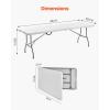 imageVEVOR Folding Table 4 Ft Heavy Duty Portable FoldinHalf Utility Table Indoor Outdoor Plastic Rectangle Table with Adjustable Height and Built in Handle for Party Dining Picnic Camping WhiteWhite