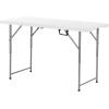imageVEVOR Folding Table 4 Ft Heavy Duty Portable FoldinHalf Utility Table Indoor Outdoor Plastic Rectangle Table with Adjustable Height and Built in Handle for Party Dining Picnic Camping WhiteWhite