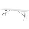 imageVEVOR Folding Table 4 Ft Heavy Duty Portable FoldinHalf Utility Table Indoor Outdoor Plastic Rectangle Table with Adjustable Height and Built in Handle for Party Dining Picnic Camping WhiteWhite