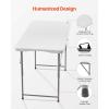 imageVEVOR Folding Table 4 Ft Heavy Duty Portable FoldinHalf Utility Table Indoor Outdoor Plastic Rectangle Table with Adjustable Height and Built in Handle for Party Dining Picnic Camping WhiteWhite