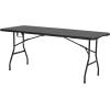 imageVEVOR Folding Table 4 Ft Heavy Duty Portable FoldinHalf Utility Table Indoor Outdoor Plastic Rectangle Table with Adjustable Height and Built in Handle for Party Dining Picnic Camping WhiteBlack