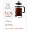 imageVEVOR French Press Coffee Maker 34 Ounce 1 Liter Borosilicate Glass Coffee Press Tea Maker with Stainless Steel Filter Large Glass French Presses Cold Brew for Camping Travel Home Kitchen SilverBlack