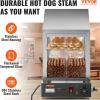 imageVEVOR Hot Dog Steamer 36L3269Qt Classic Hut Steamer for 96 Hot Dogs ampamp 30 Buns Electric Bun Warmer Cooker with Drop Down Door Acrylic Window Partition Plate Food Clip PTFE Tape Stainless SteelRgg004