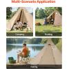 imageVEVOR Hot Tent Camping Tipi Hot Tents with Stove Jack Portable Winter Camping Tents with Snow Skirt Easy Setup Waterproof 4 Season Shelter Tents for Fishing Backpacking46 Persons
