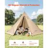 imageVEVOR Hot Tent Camping Tipi Hot Tents with Stove Jack Portable Winter Camping Tents with Snow Skirt Easy Setup Waterproof 4 Season Shelter Tents for Fishing Backpacking46 Persons