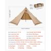 imageVEVOR Hot Tent Camping Tipi Hot Tents with Stove Jack Portable Winter Camping Tents with Snow Skirt Easy Setup Waterproof 4 Season Shelter Tents for Fishing Backpacking4 Persons
