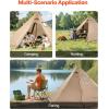 imageVEVOR Hot Tent Camping Tipi Hot Tents with Stove Jack Portable Winter Camping Tents with Snow Skirt Easy Setup Waterproof 4 Season Shelter Tents for Fishing Backpacking4 Persons
