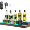 imageVEVOR LED Lighted Liquor Bottle Display 2Tier 16 Inch Whiskey Rack Supports USB Illuminated Home Bar Shelf with RF Remote ampamp App Control 7 Static Colors Acrylic Wood Lighted Shelf for 8 Bottles3 Step 30 InchesWoodAcrylic