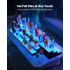 imageVEVOR LED Lighted Liquor Bottle Display 2Tier 16 Inch Whiskey Rack Supports USB Illuminated Home Bar Shelf with RF Remote ampamp App Control 7 Static Colors Acrylic Wood Lighted Shelf for 8 Bottles3 Step 30 InchesWoodAcrylic