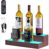 imageVEVOR LED Lighted Liquor Bottle Display 2Tier 16 Inch Whiskey Rack Supports USB Illuminated Home Bar Shelf with RF Remote ampamp App Control 7 Static Colors Acrylic Wood Lighted Shelf for 8 Bottles2 Step 16 InchesWoodAcrylic