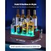 imageVEVOR LED Lighted Liquor Bottle Display 2Tier 16 Inch Whiskey Rack Supports USB Illuminated Home Bar Shelf with RF Remote ampamp App Control 7 Static Colors Acrylic Wood Lighted Shelf for 8 Bottles2 Step 16 InchesWoodAcrylic