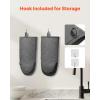 imageVEVOR Oven Mitts Mini Oven Mitt Set with NonSlip Silicone Strips High Heat Resistant to 500 Lightweight Cotton Baking Mitts 1307 x 61 inch with 2 NoMarks Hooks for Home Kitchen 2 PieceGray