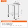imageVEVOR Stainless Steel Prep Table 24 x 15 x 35 Inch 440lbs Load Capacity Heavy Duty Metal Worktable with Backsplash Adjustable Undershelf ampamp 4 Casters Commercial Workstation for Kitchen Restaurant30 x 24 x 35 Inch