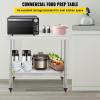 imageVEVOR Stainless Steel Prep Table 24 x 15 x 35 Inch 440lbs Load Capacity Heavy Duty Metal Worktable with Backsplash Adjustable Undershelf ampamp 4 Casters Commercial Workstation for Kitchen Restaurant36 x 24 x 35 Inch