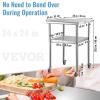 imageVEVOR Stainless Steel Prep Table 24 x 18 x 36 Inch 600lbs Load Capacity Heavy Duty Metal Worktable with Adjustable Undershelf ampamp Feet Commercial Workstation for Kitchen Restaurant Garage Backyard2424 In with Casters